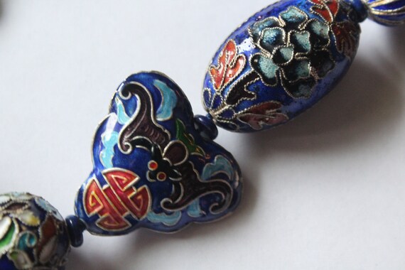 Antique Chinese Sterling Silver Enamel Cloisonné … - image 5