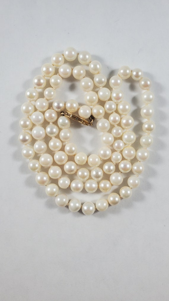 Vintage 14k Japanese Akoya 5mm Pearl Bead Necklace - image 2
