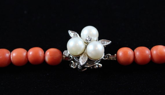 Antique 14k Gold Natural Orange Coral with Pearl … - image 6