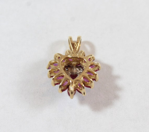 Vintage 14k Gold Faceted Natural Ruby with Diamon… - image 5