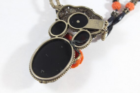 Antique Gold Filled Black Onyx with Natural Carve… - image 5