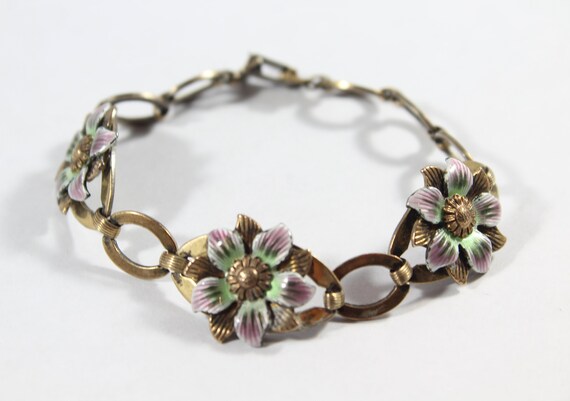 enamel flower bracelet
