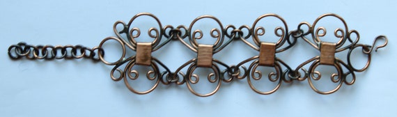 Vintage Handmade Copper Bracelet - image 1
