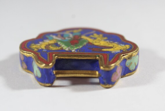 Vintage Enamel Chinese Yellow Dragon Lock - image 5