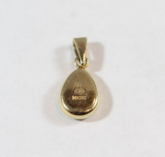 Vintage 14k Gold Tear Drop Natural Opal Small Pen… - image 5