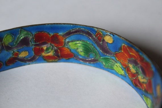 Antique Chinese Cloisonné Two Dragon Bracelet - image 8