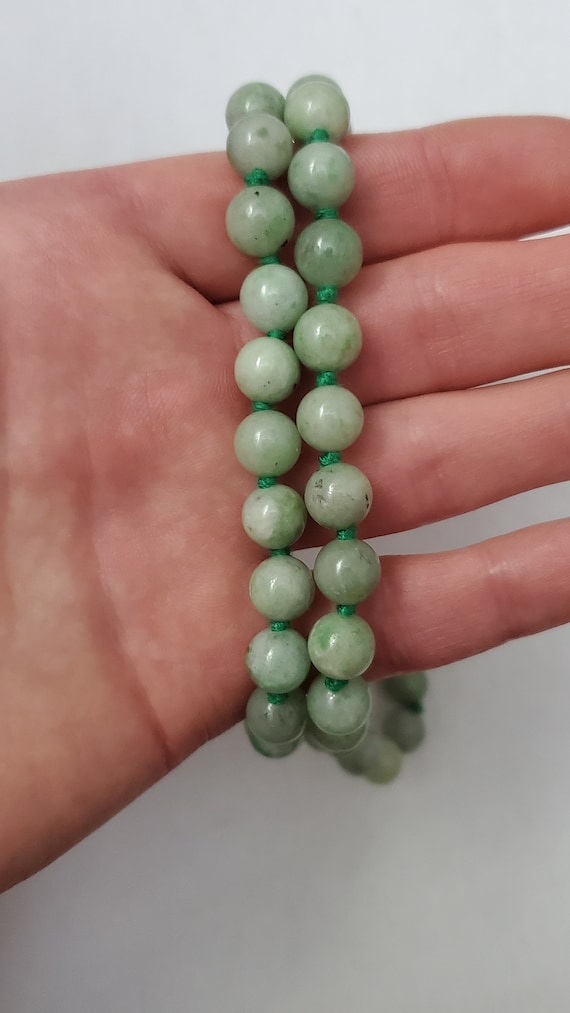 Vintage Chinese Natural Light Green Jadeite Bead N