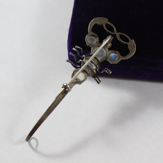 Antique Sterling Silver Elegant Moonstone Scorpion Pi… Gem