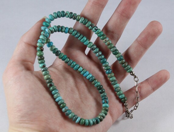 Vintage Sterling Silver Natural Turquoise Necklace - image 3