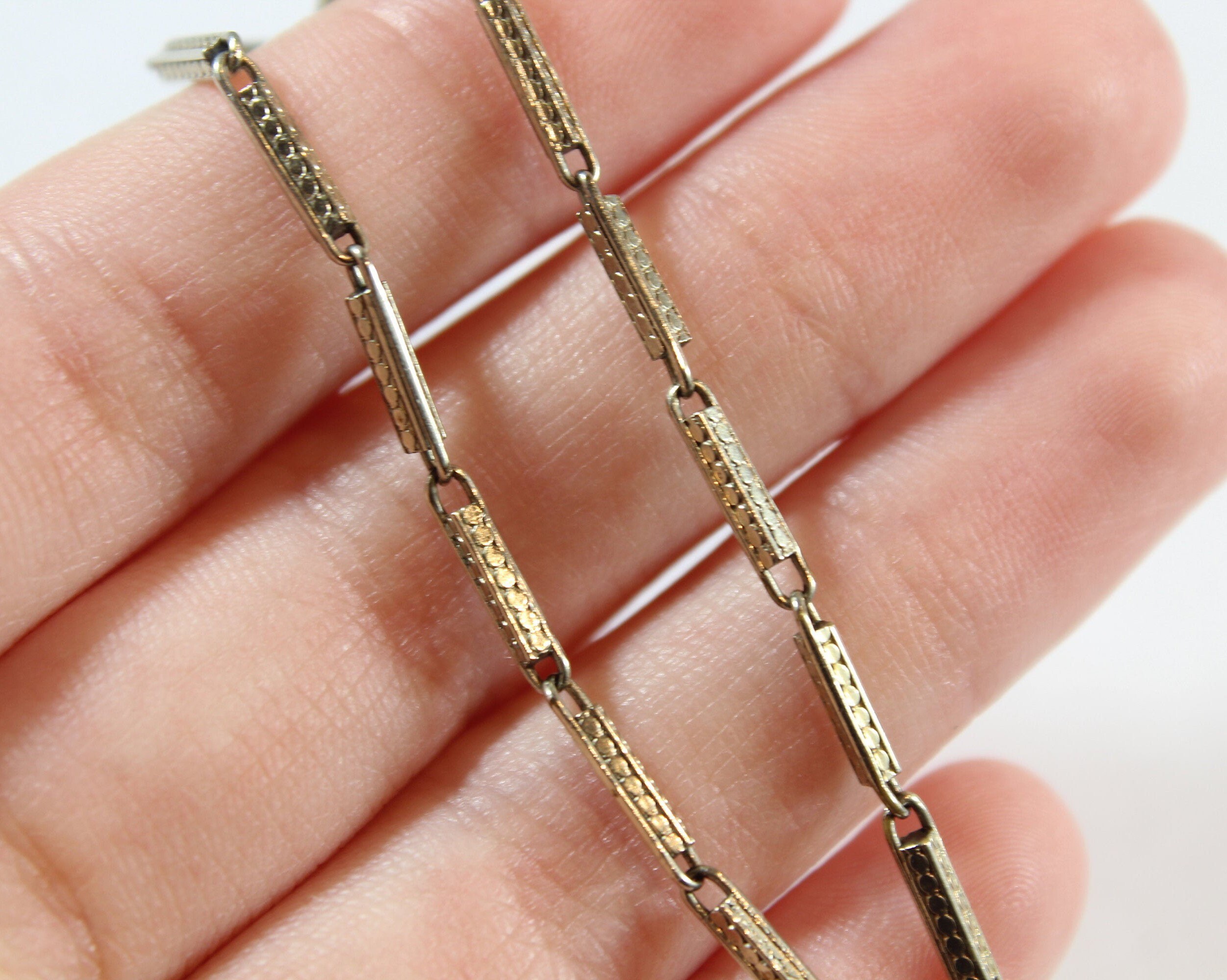 Antique Simmons 14k White Gold Link Pocket Watch Chain - Etsy