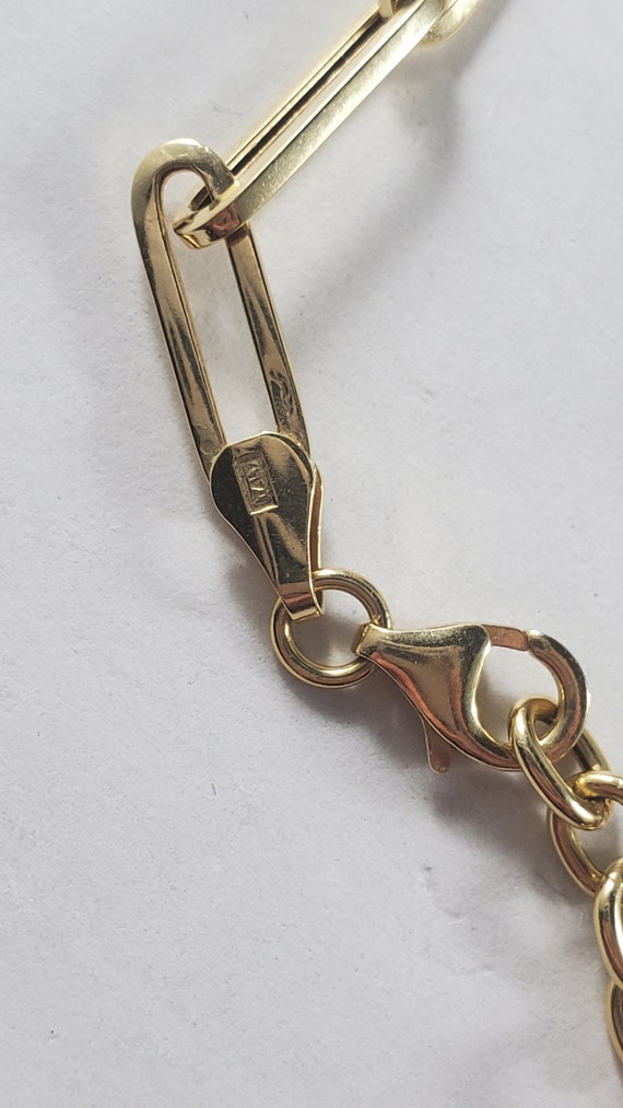 Vintage 18k Gold Rectangular Shape Chain Necklace - image 5