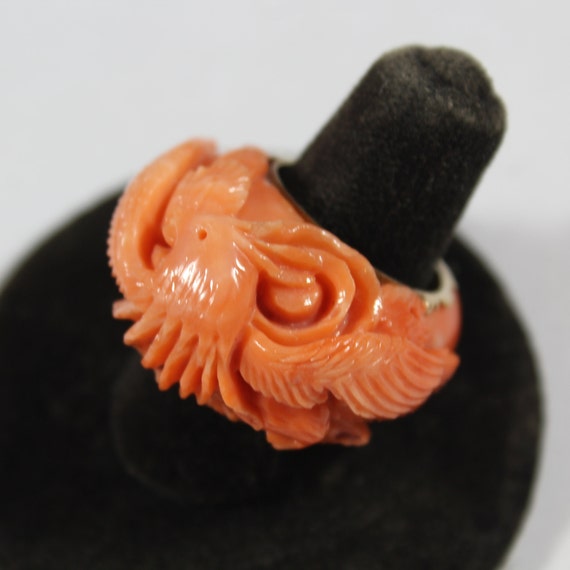 Antique Chinese 14k Gold Carved Phoenix Natural O… - image 2