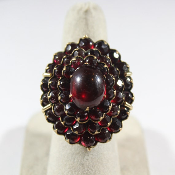 Antique 14k Gold Natural Bohemian Garnet Layered … - image 2