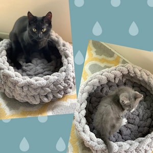 Cozy Knit Pet Bed: Handmade Chenille Cat/Dog Bed