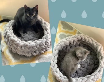 Cama de punto acogedora para mascotas: Cama de chenilla hecha a mano para perros y gatos