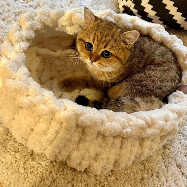 Chunky Knit Cat Bed,Dog Bed,Pet Bed