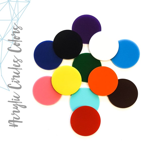 25 Acrylic Circle Blanks  - ( Select size and colors)  1/8" Thick - laser cut With Polished Edges Plexiglass