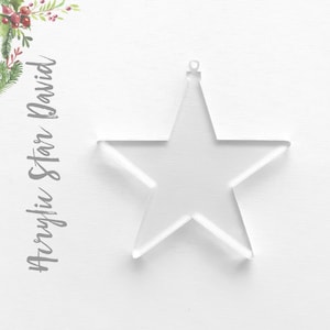 25 Acrylic Christmas Ornaments blanks STAR David  1/8&quot; Thick ( select Size & Color)  (see color palette and description) *NEW COLORS*