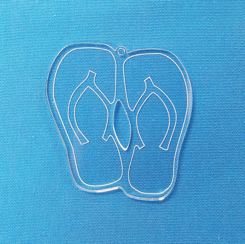 25 Acrylic Keychain Blanks FLIP FLOP PAIR 1/8 Thick Etsy