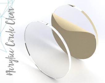 25 Clear Acrylic CIRCLE Blanks - ( Select size )  1/8" or 1/16" Thick - laser cut With Polished Edges Plexiglass