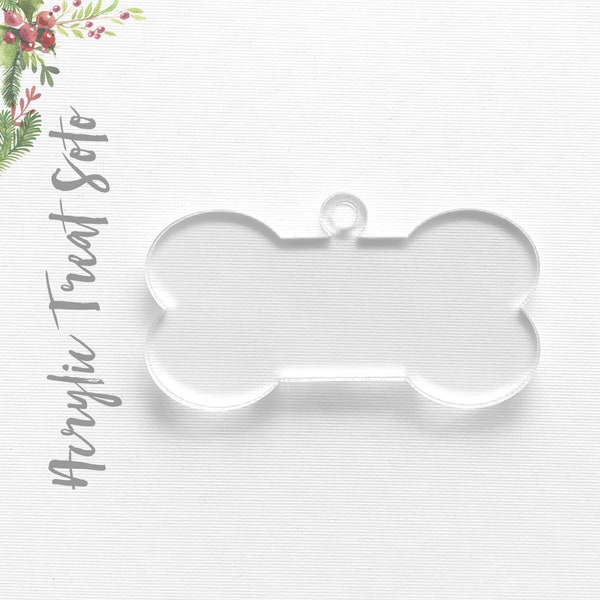 25 Units Acrylic Christmas Ornaments blank TREAT Dog Bone Soto 1/8" Thick ( select Size & Color) (see color palette ) *NEW COLORS*