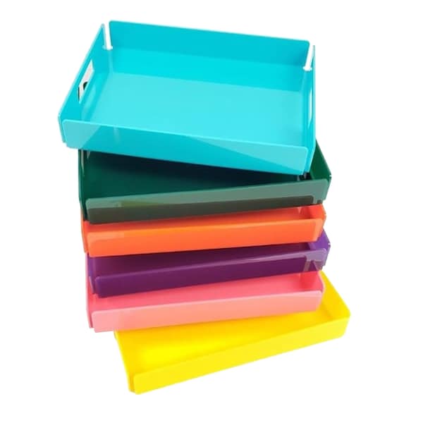 Acrylic TRAY (9.5"x 12.5"x 2"  Dim. 1/8" Thick)  Clear & Color