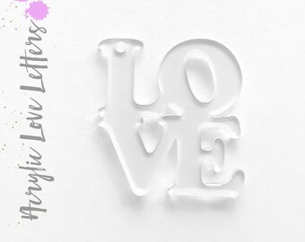 25 Acrylic Love  Keychain Blanks (SELECT SIZE & COLOR ) 1/8 Thick - laser cut With Polished Edges Plexiglass