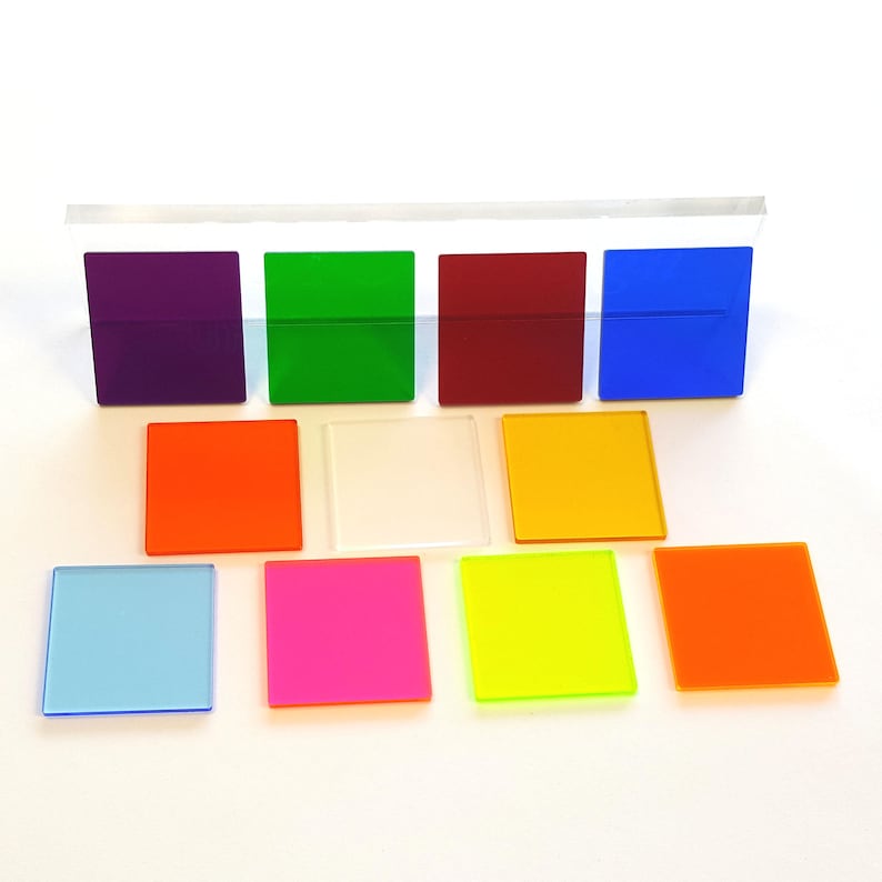 25 Translucent Acrylic Square Blanks (SELECT SIZE & COLOR ) 1/8 Thick ...