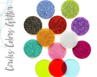 25 Glitter Acrylic Circle Blanks  (MIXED COLORS)  (Select size ) 1/8 Thick - laser cut With Polished Edges Plexiglass