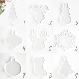 25 Acrylic Christmas Ornaments Blank  SAMPLES 1/8&quot; Thick ( select Size & Color)  (see description)