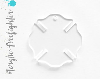 25 Acrylic Firefighter Symbol Keychain Blanks (SELECT SIZE & COLOR ) 1/8 Thick - laser cut With Polished Edges Plexiglass