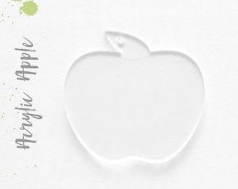 25 Acrylic Apple Keychain Blanks (SELECT SIZE & COLOR ) 1/8 Thick - laser cut With Polished Edges Plexiglass