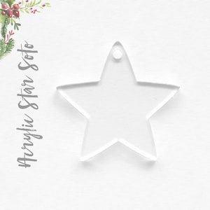 25 Units Acrylic Christmas Ornaments blank STAR Soto  1/8&quot; Thick ( select Size & Color)  (see color palette and description) *NEW COLORS*