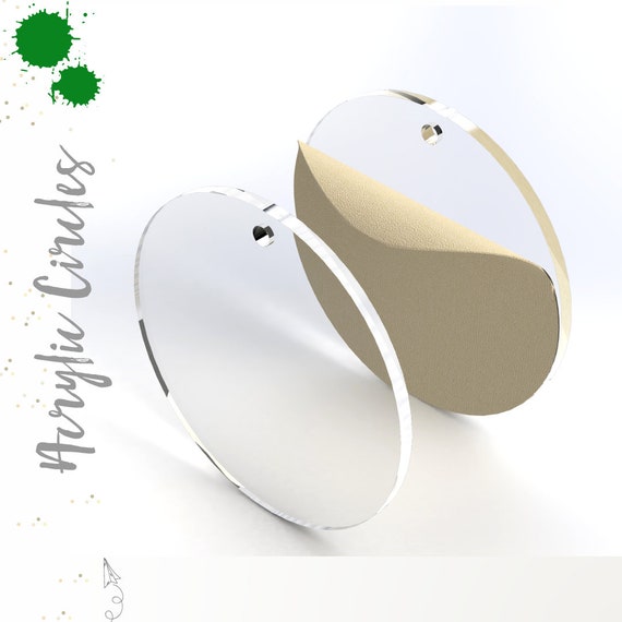 25 Clear Acrylic Circle Blanks With Hole ( Select size ) 1/8  Thick - laser cut With Polished Edges Plexiglass
