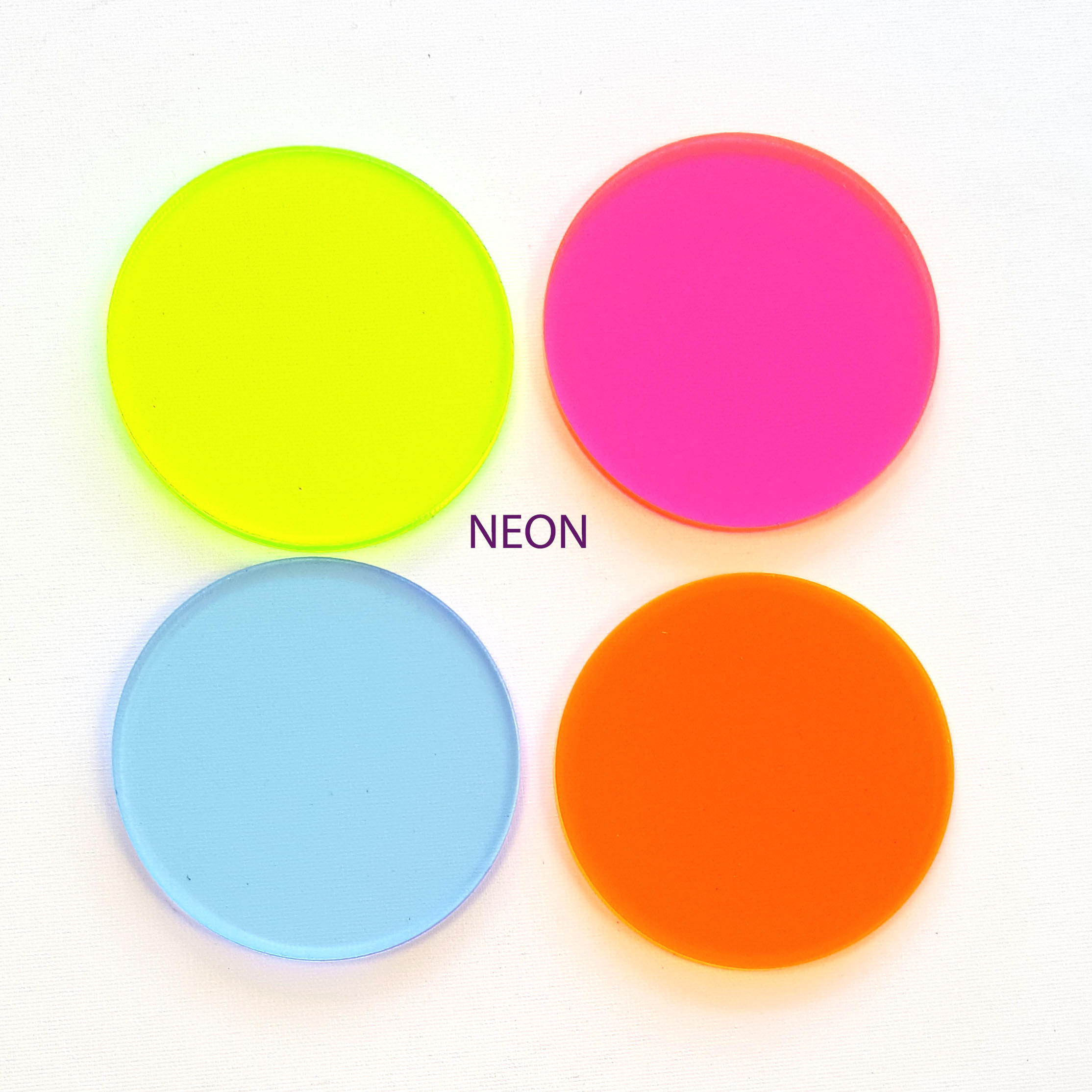 25 Acrylic Circle Blanks MIXED SOLID COLORS Select Size 1/8 Thick Laser Cut  With Polished Edges Plexiglass 