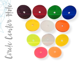 25 Translucent Acrylic Circle Blanks - 1/4" Center Hole (SELECT SIZE & COLOR ) 1/8 Thick - laser cut With Polished Edges Plexiglass
