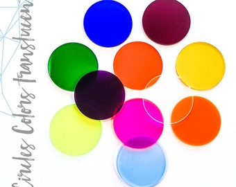 25 Translucent Acrylic Circle Blanks (MIXED COLORS)  (Select size ) 1/8 Thick - laser cut With Polished Edges Plexiglass