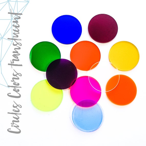 25 Acrylic Circle Blanks Select Size and Translucent Colors 1/8
