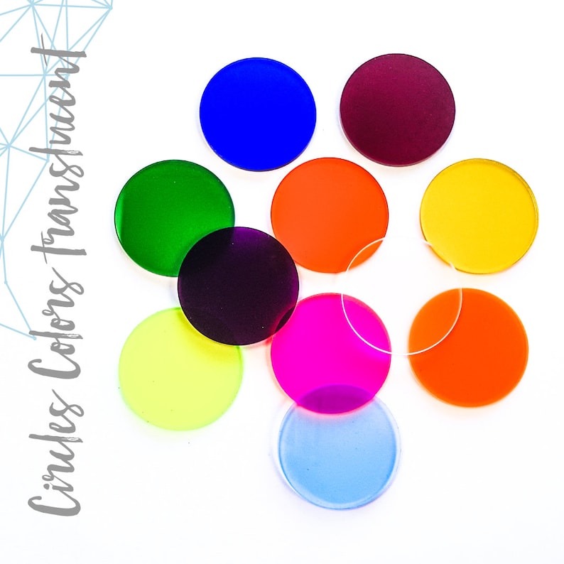 25 Acrylic Circle Blanks Select Size and Translucent Etsy