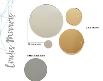 25 círculos de espejo acrílico (SELECCIONE TAMAÑO Y COLOR) 1/8 de grosor - cortados con láser con bordes pulidos de plexiglás