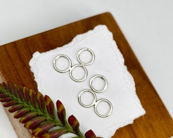 Stirling Silver 'Three Circles' Stud Earrings