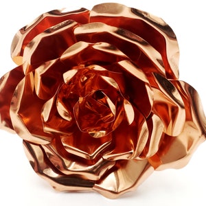 Copper Rose / Hand Forged Metal Rose / Seventh / 7th Anniversary / Handmade Flower / Straight Stem Rose