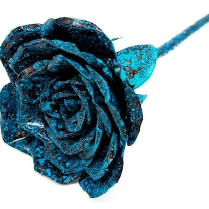 Copper Patina Rose (Ice Rose) Hand Made Blue Rose