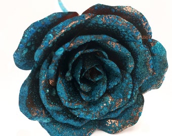 Copper Patina Rose (Ice Rose) Hand Made Blue Rose