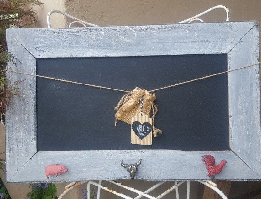 Framed Chalkboard Medium Grey Vintage Barnwood distressed Etsy