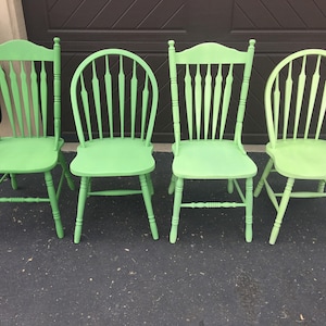Farmhouse Dining Chairs set of four mixed vintage farm chairs Painted Aubusson Blue Dining Kitchen Rustic SOLD