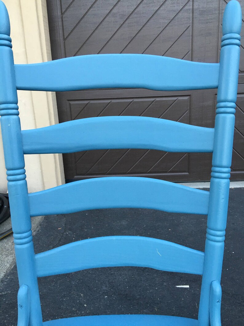 Farmhouse Dining Chairs set of four mixed vintage farm chairs Painted Aubusson Blue Dining Kitchen Rustic SOLD