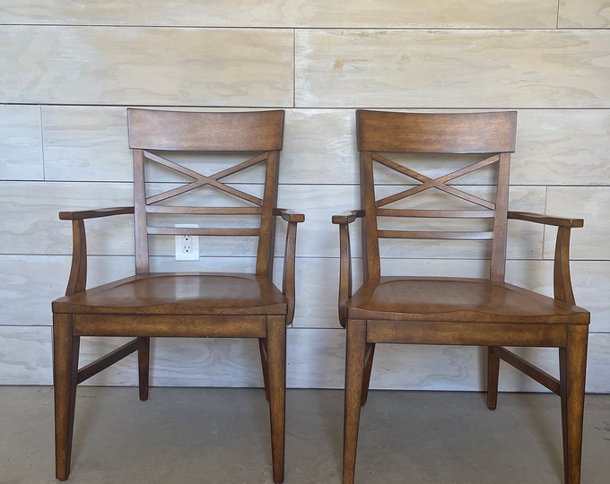 VINTAGE ETHAN ALLEN Captain Chair Set Of2 Your Choice of Custom Color