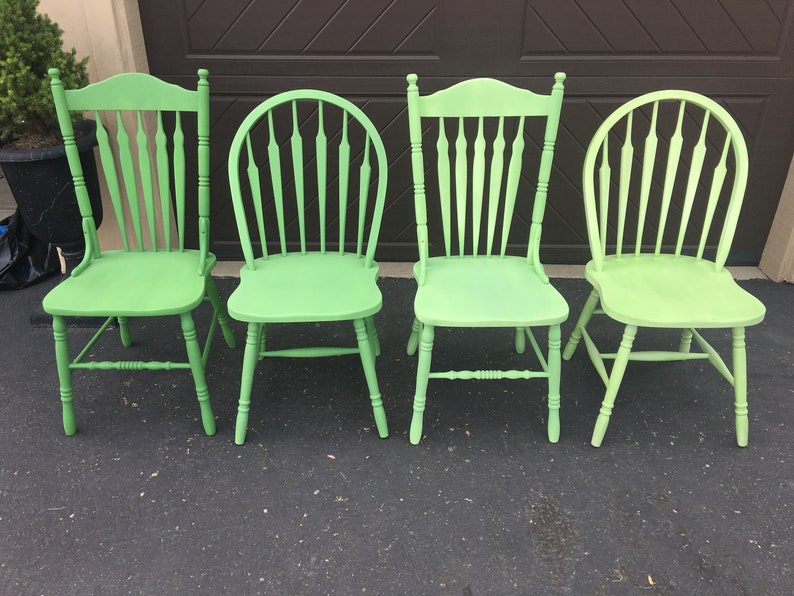 Farmhouse Chairs Set of Four Vintage Farm Chairs Painted You Etsy