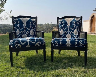 Sold. CUSTOM YOU CHOOSE Upholstery and Paint Set of two (2) Wood Side Chairs Colonial Style